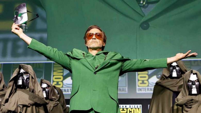 Robert Downey Jr durante el anuncio de Avengers: Doomsday en la Comic-Con 2024