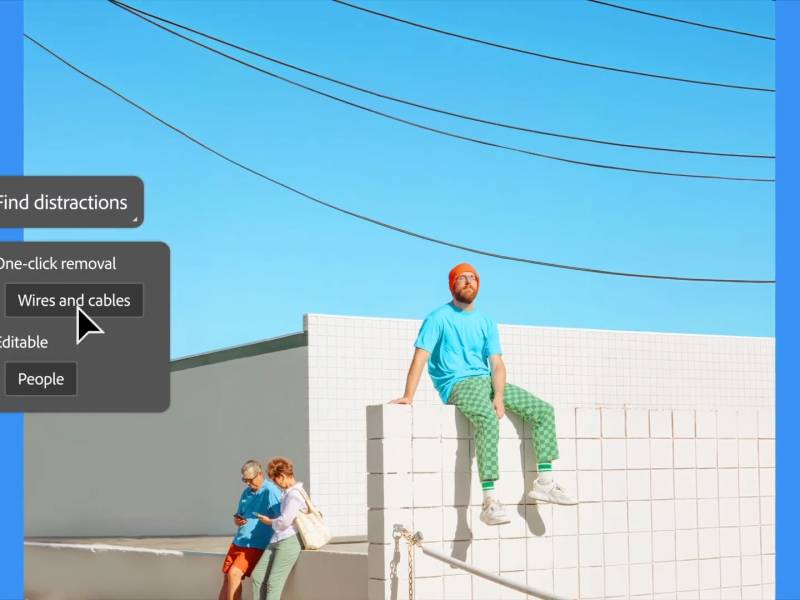 Adobe Photoshop remover distracciones IA