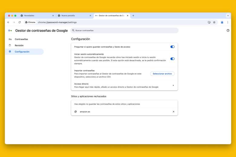 Google Chrome permite exportar tus contraseñas con un archivo CSV