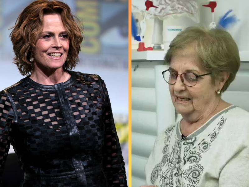 Sigourney Weaver junto a la actriz de doblaje María Luisa Solá