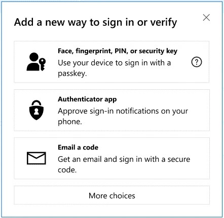 Ventana para activar las Passkeys de Microsoft