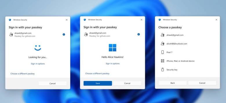 Sincronización de Passkeys en Windows 11