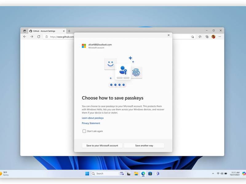 Passkeys en Windows 11